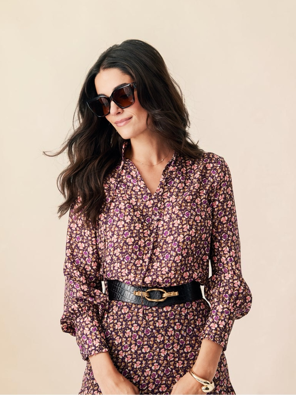 J.Mclaughlin Cecilia Blouse Plum Flower Market NEW WITHOUT TAGS